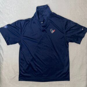 Nike Golf Dri-Fit Men Polo Shirt Size Large Dark Blue Bud Beer Short Sleeve